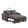 Modern Velvet Loveseat Futon Sofa Couch w/Pullout Bed,Small Love Seat Lounge Sofa with adjustable Reclining Backrest,Toss Pillows, Pockets,Furniture f