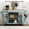 Fluted Rolling Kitchen Island with Power Outlet