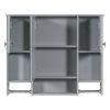 35'' x 28'' Modern Wall Mounted Bathroom Storage Cabinet, Bathroom Wall Cabinet with Mirror, Medicine Cabinet with Towels Bar