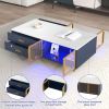 Modern Coffee Table with Glass Doors and Drawers