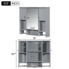 35'' x 28'' Modern Wall Mounted Bathroom Storage Cabinet, Bathroom Wall Cabinet with Mirror, Medicine Cabinet with Towels Bar