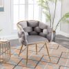 Luxury modern simple leisure velvet single sofa chair bedroom lazy person household dresser stool manicure table back chair