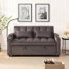 Modern Velvet Loveseat Futon Sofa Couch w/Pullout Bed,Small Love Seat Lounge Sofa with adjustable Reclining Backrest,Toss Pillows, Pockets,Furniture f