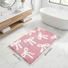 Bow Coquette Cute Bath Mat (20 X 32 Inch) – Non-Slip Absorbent Bathroom Rug For Vanity, Shower, Bedroom & Kitchen | Perfect Christmas Holiday Decor &