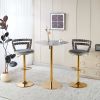 Modern Bar Chairs Set of 2 with Gold Metal Legs