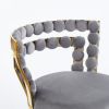 Modern Bar Chairs Set of 2 with Gold Metal Legs