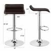 Adjustable PU Leather Backless Bar Stools Set of 2