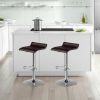 Adjustable PU Leather Backless Bar Stools Set of 2