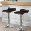 Adjustable PU Leather Backless Bar Stools Set of 2