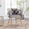 Luxury modern simple leisure velvet single sofa chair bedroom lazy person household dresser stool manicure table back chair