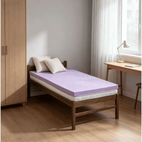 Gel Memory Foam Topper, Plush Feel For Back Pain Relief, CertiPUR Certified, Home Essential, Suitable For All Ages, Purple (Option: Twin)